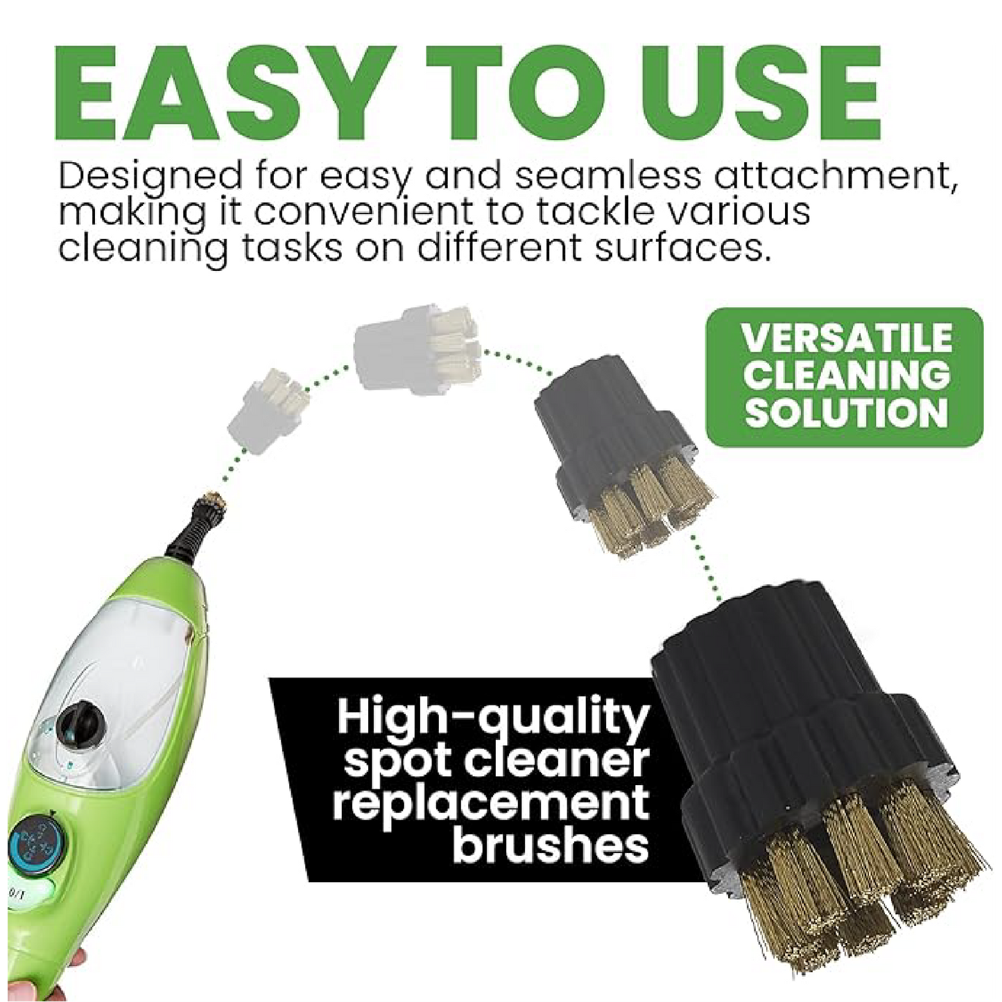H2O Mop HD -  Genuine 6 Pack Brushes Set (3 metal, 3 nylon)