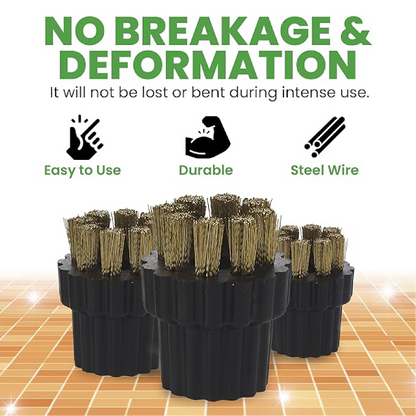 H2O Mop HD -  Genuine 6 Pack Brushes Set (3 metal, 3 nylon)