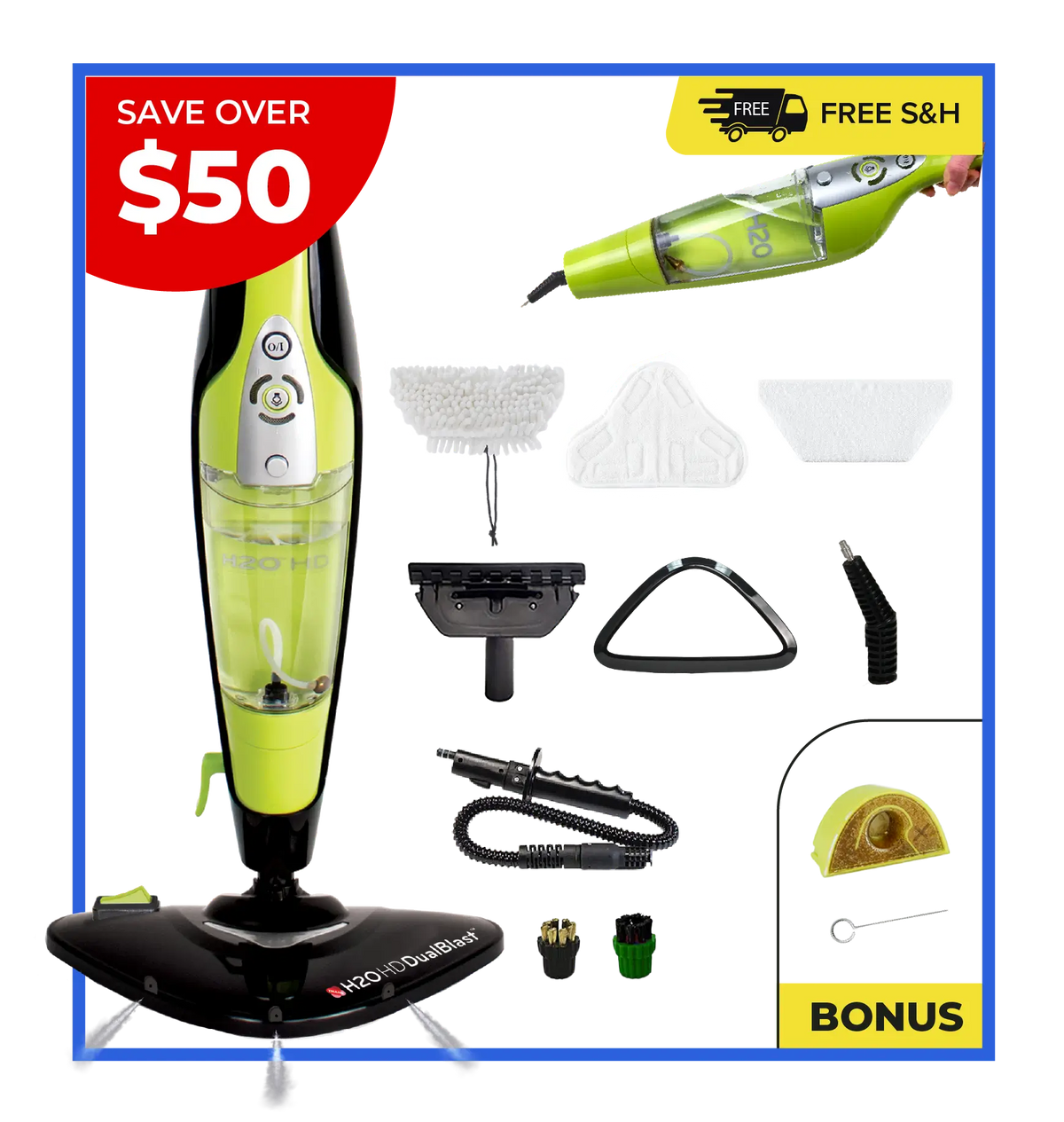 H2O HD® Dual Blast Steam Mop (tv)