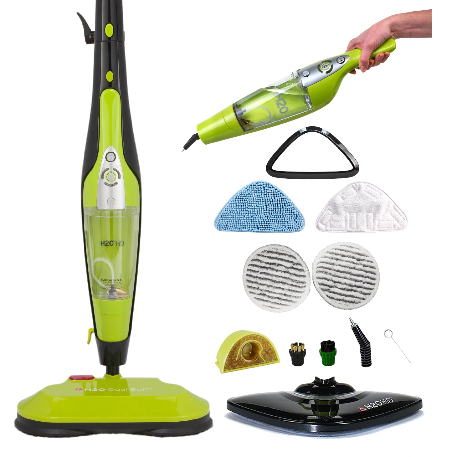 H2O HD® Dual Buff 8-in-1 Steam Cleaner
