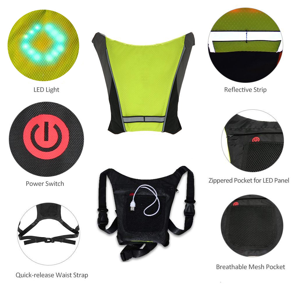 Bike Nook LED Vest Signal Light - Stay Safe While Cycling Day and Night
