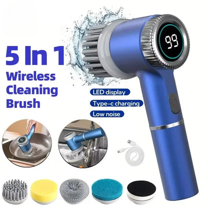 Cordless Electric Spin Scrubber – Rechargeable Bathroom & Kitchen Cleaning Brush