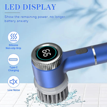 Cordless Electric Spin Scrubber – Rechargeable Bathroom & Kitchen Cleaning Brush