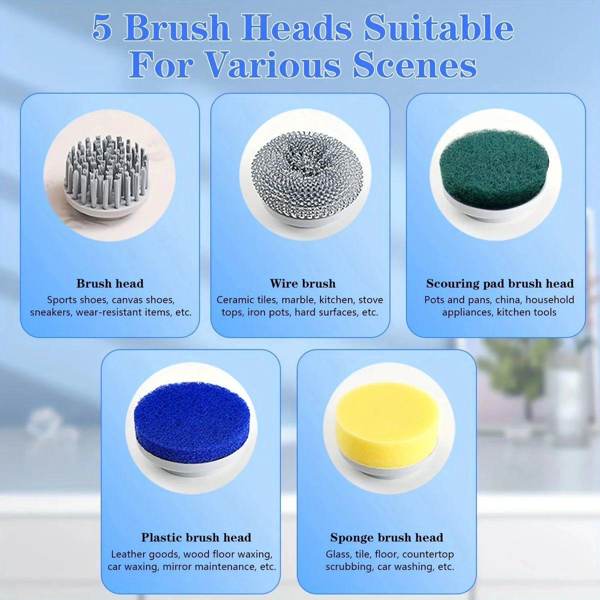 Cordless Electric Spin Scrubber – Rechargeable Bathroom & Kitchen Cleaning Brush