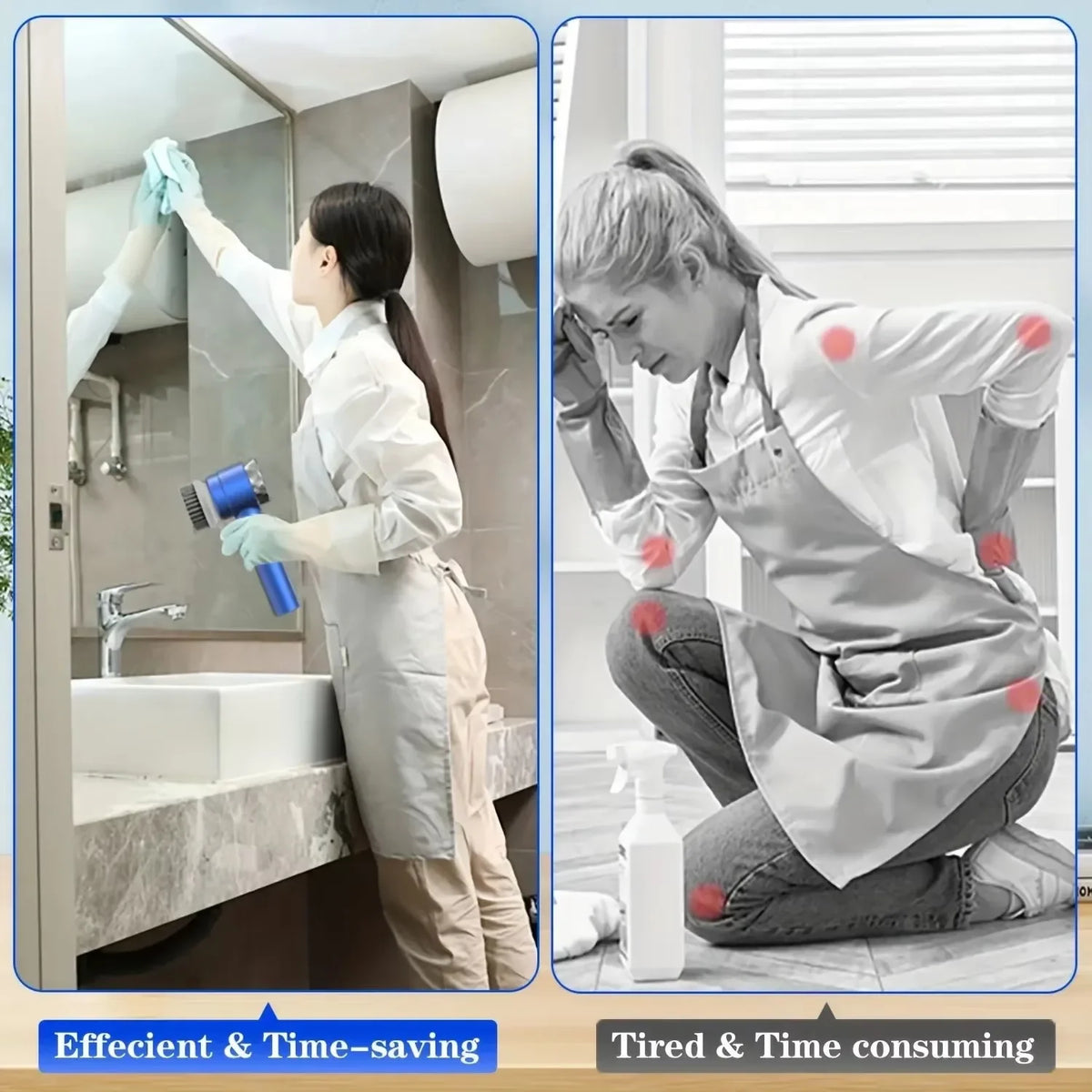 Cordless Electric Spin Scrubber – Rechargeable Bathroom & Kitchen Cleaning Brush