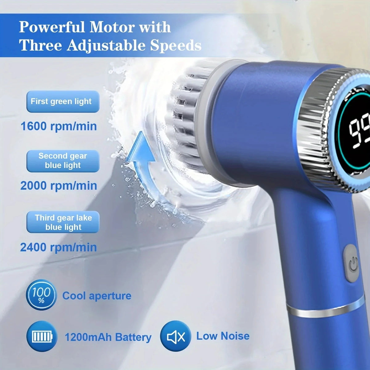 Cordless Electric Spin Scrubber – Rechargeable Bathroom & Kitchen Cleaning Brush