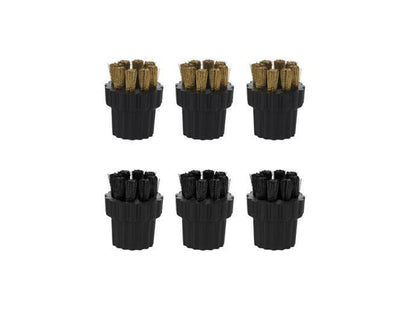 H2O Mop HD -  Genuine 6 Pack Brushes Set (3 metal, 3 nylon)